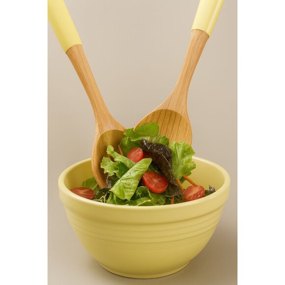 Fiestaware Fiesta Salad Servers Tongs Bamboo Utensils Yellow - Picture 8 of 8